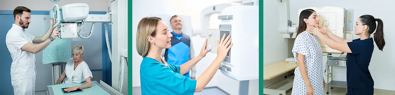 radiologic technician taking x-ray